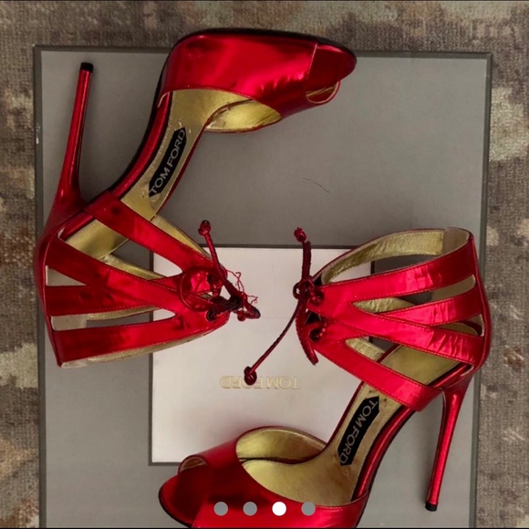 Tom Ford | Shoes | Tom Ford Red Metallic Heels | Poshmark ✨TOM FORD Red Metallic Heels✨♥️✨